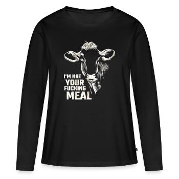 Je ne suis pas ton putain de repas - T-shirt manches longues Premium bio Femme - noir - Devant - Julia (174cm)