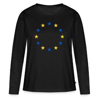 Ukraine UE Drapeau Liberté Paix - T-shirt manches longues Premium bio Femme - noir - Devant - Julia (174cm)