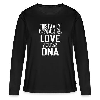 Jour de l’adoption, la parentalité exige de l’amour et non de l’ADN - T-shirt manches longues Premium bio Femme - noir - Devant - Julia (174cm)