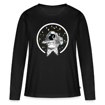 Voyage dans l'astronaute - T-shirt manches longues Premium bio Femme - noir - Devant - Julia (174cm)