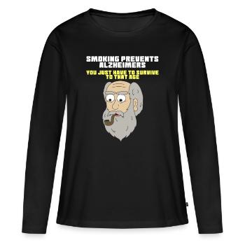 Pipe Smoking TShirt For Pipe Smoker Smoking - T-shirt manches longues Premium bio Femme - noir - Devant - Julia (174cm)