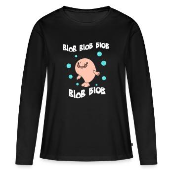 Blobfish drôle parfait pour les amateurs de poisson blob blob - T-shirt manches longues Premium bio Femme - noir - Devant - Julia (174cm)