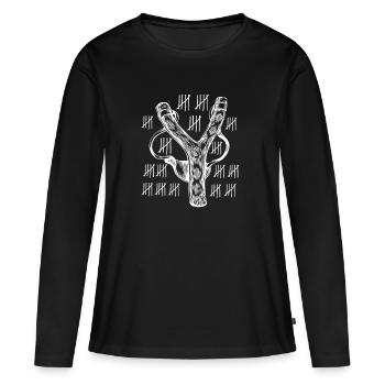 Impressionnant et cool Slingshot Tshirt Design Slingshot - T-shirt manches longues Premium bio Femme - noir - Devant - Julia (174cm)