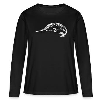Narval - T-shirt manches longues Premium bio Femme - noir - Devant - Julia (174cm)