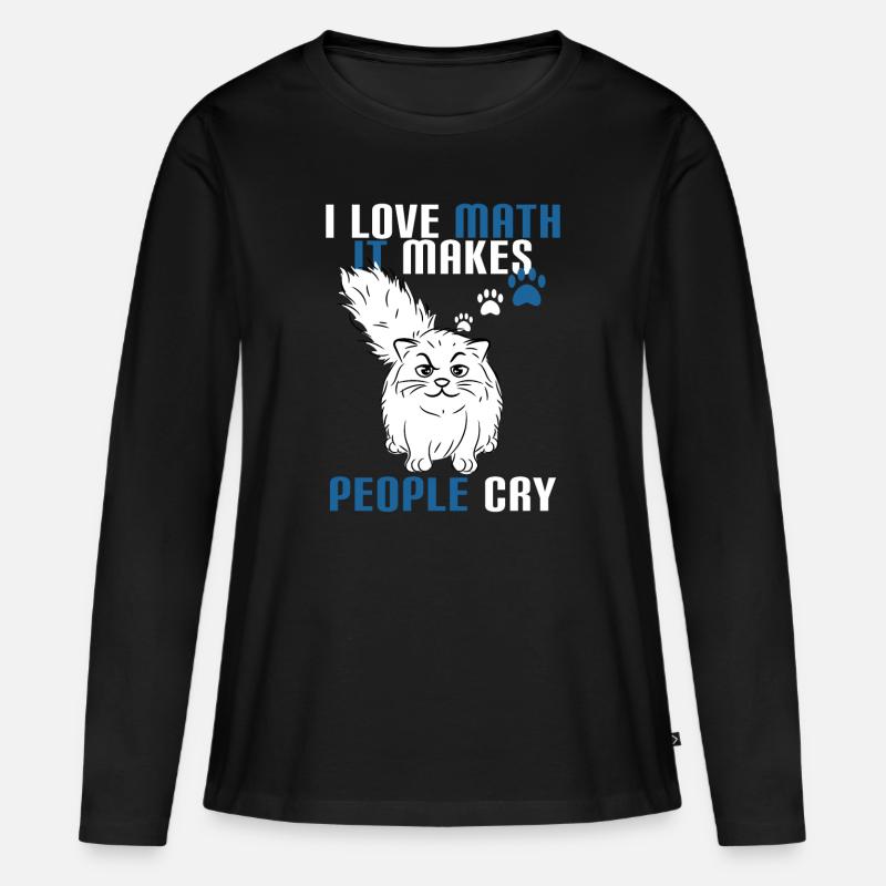 Creative tee design with text "I Love Math It - Women's Premium Organic Long Sleeve Shirt - black