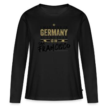 San Francisco Football Fans Germany - T-shirt manches longues Premium bio Femme - noir - Devant - Julia (174cm)