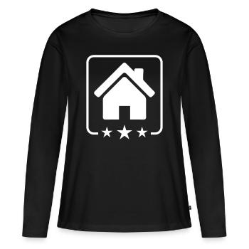 house icon symbol - Women's Premium Organic Long Sleeve Shirt - black - Front - Julia (174cm)