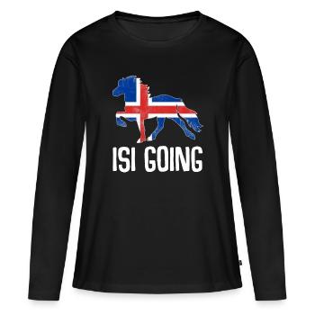 Isi Islandpferd Poney Island cheval sort cadeau - T-shirt manches longues Premium bio Femme - noir - Devant - Julia (174cm)