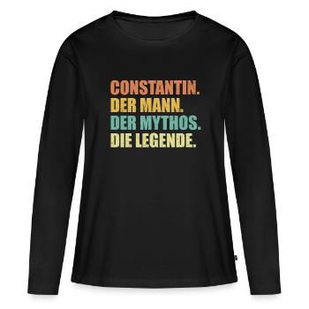 Constantin Name Mythos Legende Spruch Geschenk - Frauen Premium Bio Langarmshirt - Schwarz - Vorne - Julia (174cm)