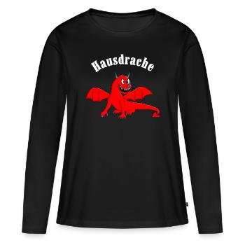 Hausdrache - Frauen Premium Bio Langarmshirt - Schwarz - Vorne - Julia (174cm)
