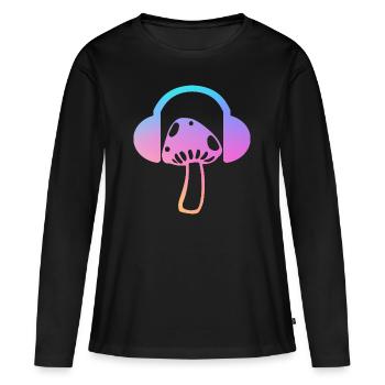 Cadeau du festival Psytrance - T-shirt manches longues Premium bio Femme - noir - Devant - Julia (174cm)