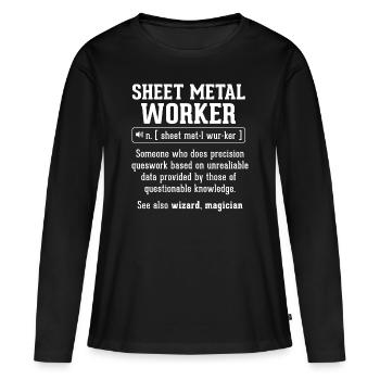 Définition du travailleur de la tôle - soudeur - T-shirt manches longues Premium bio Femme - noir - Devant - Julia (174cm)