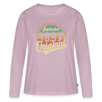 Septembre 1997 Vintage Anniversaire Rétro - T-shirt manches longues Premium bio Femme - rose poudré - Devant - Julia (174cm)