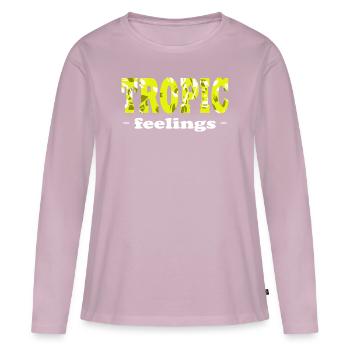 Tropic Feelings Tropical - Frauen Premium Bio Langarmshirt - Altrosa - Vorne - Julia (174cm)