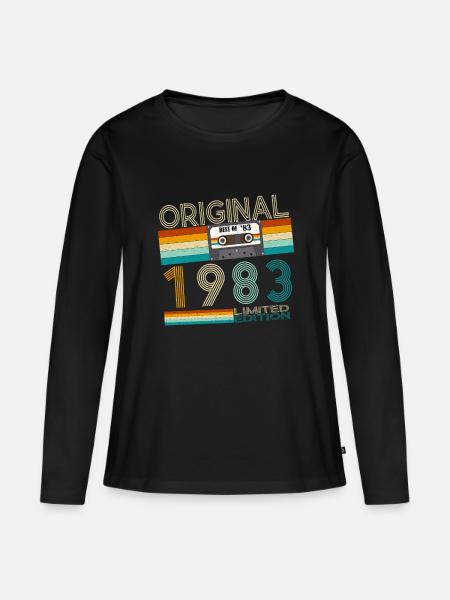 Original 1983 vintage vintage birthday retro - Women's Premium Organic Long Sleeve Shirt - black