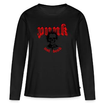 punk not dead - Women's Premium Organic Long Sleeve Shirt - black - Front - Julia (174cm)