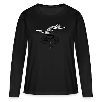 Cycliste rapide - T-shirt manches longues Premium bio Femme - noir - Devant - Julia (174cm)