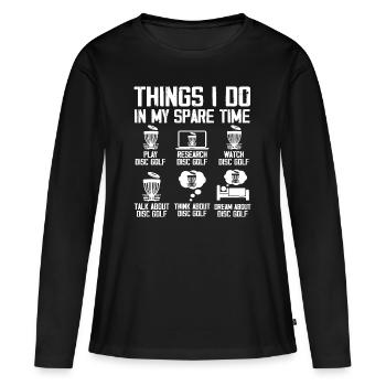 Disc Golf Spieler Disc Golf Disc Golf Spieler - Frauen Premium Bio Langarmshirt - Schwarz - Vorne - Julia (174cm)