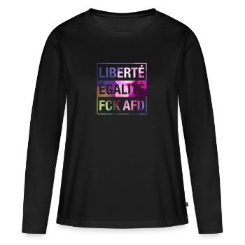 Liberté Égalité FCK AFD Shirt - T-shirt manches longues Premium bio Femme - noir - Devant - Julia (174cm)