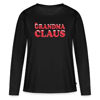 Grandma Claus Cadeau De Noël Pour Mamie - T-shirt manches longues Premium bio Femme - noir - Devant - Julia (174cm)
