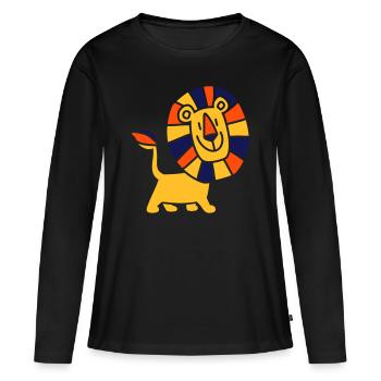 Gentle Cartoon Lion by Cheerful Madness!! - Women's Premium Organic Long Sleeve Shirt - black - Front - Julia (174cm)
