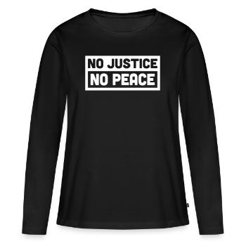 Pas de justice pas de paix - T-shirt manches longues Premium bio Femme - noir - Devant - Julia (174cm)