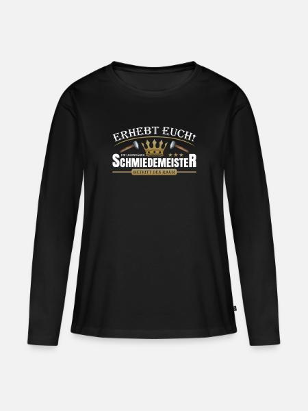Schmiedemeister - Frauen Premium Bio Langarmshirt - Schwarz