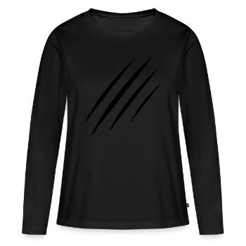 griffe griffe blessure symbole griffes - T-shirt manches longues Premium bio Femme - noir - Devant - Julia (174cm)
