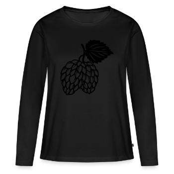 brasserie icône houblon - T-shirt manches longues Premium bio Femme - noir - Devant - Julia (174cm)