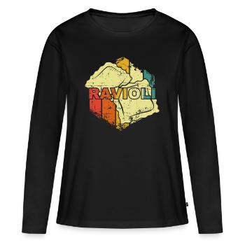 Ravioli Nudeln - Frauen Premium Bio Langarmshirt - Schwarz - Vorne - Julia (174cm)