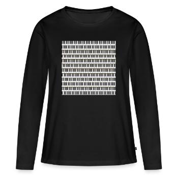 Clavier de piano - T-shirt manches longues Premium bio Femme - noir - Devant - Julia (174cm)