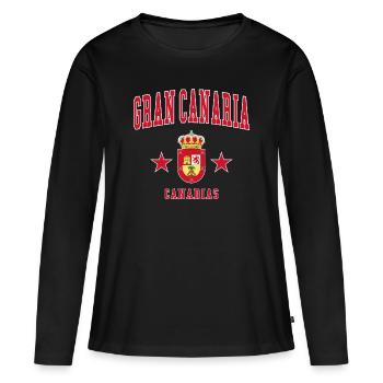 Gran Canaria - Frauen Premium Bio Langarmshirt - Schwarz - Vorne - Julia (174cm)