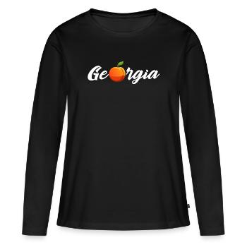 Georgia Peach State - T-shirt manches longues Premium bio Femme - noir - Devant - Julia (174cm)