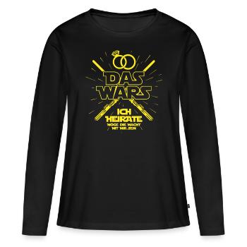 DAS WARS - JGA Junggesellenabschied Hochzeit - Frauen Premium Bio Langarmshirt - Schwarz - Vorne - Julia (174cm)