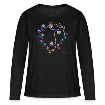 Evolution of Zeta - sehr bunt und im Format 1:1 - Frauen Premium Bio Langarmshirt - Schwarz - Vorne - Julia (174cm)