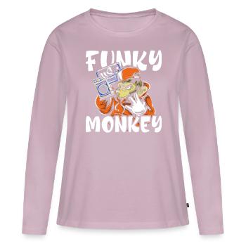 Affe Funk - Frauen Premium Bio Langarmshirt - Altrosa - Vorne - Julia (174cm)