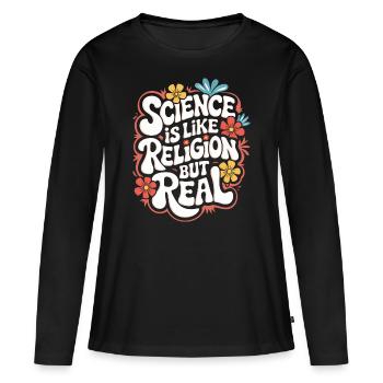 Atheismus Atheist Anti-Religion Agnostiker - Frauen Premium Bio Langarmshirt - Schwarz - Vorne - Julia (174cm)