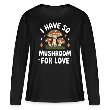 Champignons Champignons Champignon Champignon - T-shirt manches longues Premium bio Femme - noir - Devant - Julia (174cm)