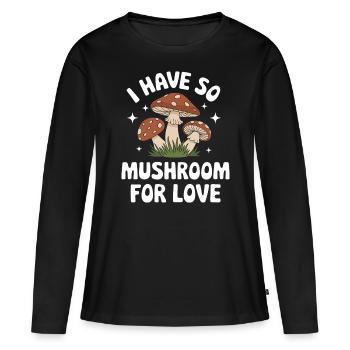 Champignons Champignons Champignon Champignon - T-shirt manches longues Premium bio Femme - noir - Devant - Julia (174cm)