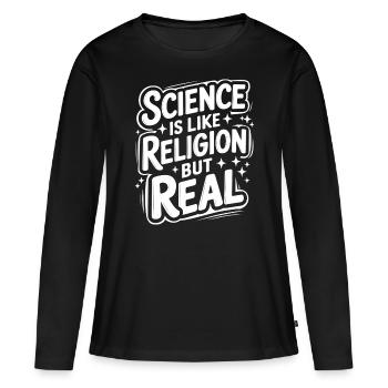 Atheismus Atheist Anti-Religion Agnostiker - Frauen Premium Bio Langarmshirt - Schwarz - Vorne - Julia (174cm)