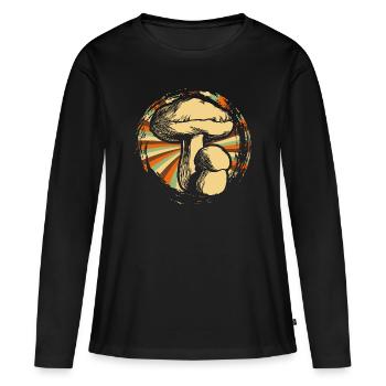 Drogues Champignons - T-shirt manches longues Premium bio Femme - noir - Devant - Julia (174cm)