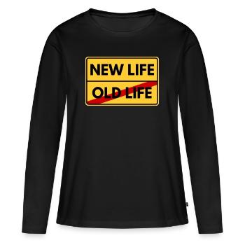 NOUVELLE VIE - - T-shirt manches longues Premium bio Femme - noir - Devant - Julia (174cm)
