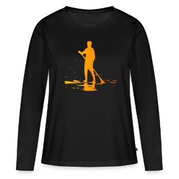 SUP - T-shirt manches longues Premium bio Femme - noir - Devant - Julia (174cm)
