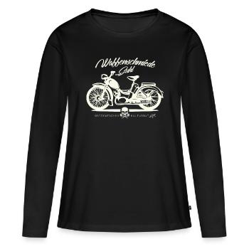 Simson SR2 - DDR Ostalgie Kultmoped - Frauen Premium Bio Langarmshirt - Schwarz - Vorne - Julia (174cm)