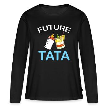 Ma Future tata Idée Cadeau Femme - T-shirt manches longues Premium bio Femme - noir - Devant - Julia (174cm)