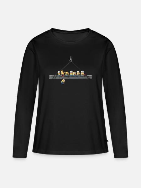 Minions Molti Minions su una gru - Maglia a maniche lunghe ecologica premium da donna - nero