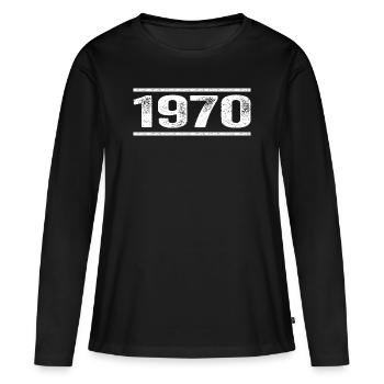 1970 Retro 1970 Geburtstag 1970 Vintage 1970 - Frauen Premium Bio Langarmshirt - Schwarz - Vorne - Julia (174cm)