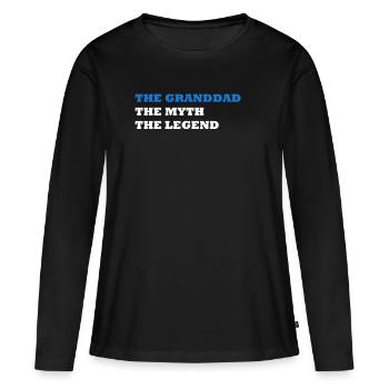 LE GRANDDAD LE MYTHE LA LÉGENDE - T-shirt manches longues Premium bio Femme - noir - Devant - Julia (174cm)