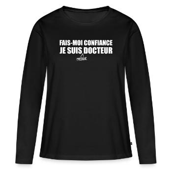 Ich bin fast ein Arzt - Frauen Premium Bio Langarmshirt - Schwarz - Vorne - Julia (174cm)