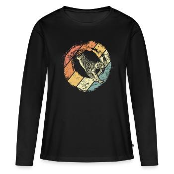 Tiger - Frauen Premium Bio Langarmshirt - Schwarz - Vorne - Julia (174cm)